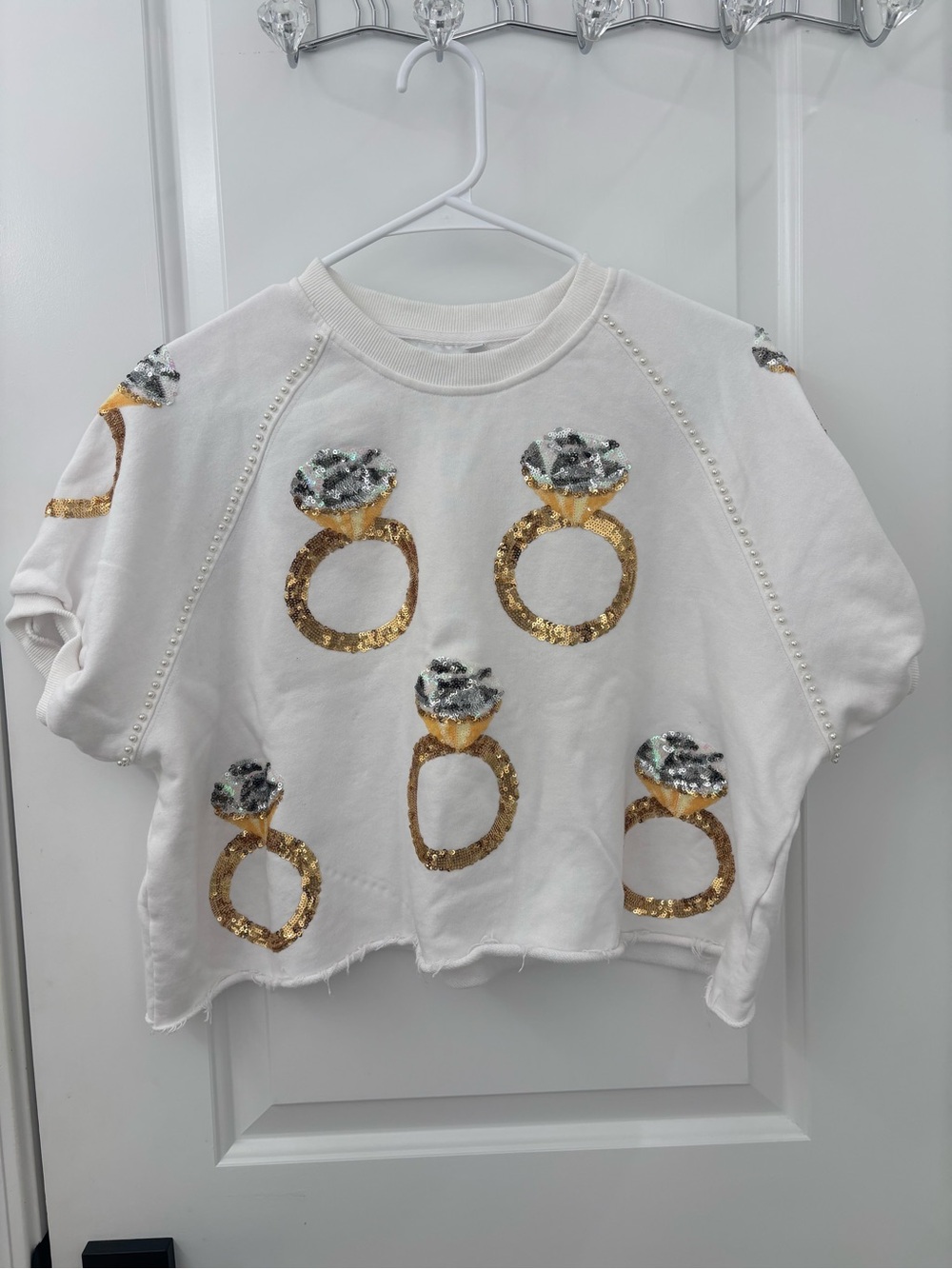 Queen of Sparkles ring sparkle sweatshirt top bling